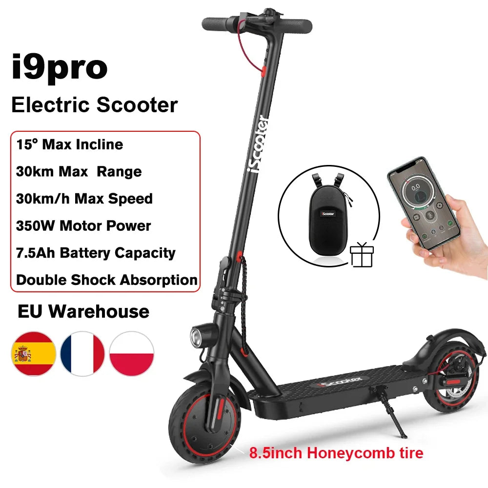 Scooter i9 Scooter électrique 350W Scooter pour adultes 7.5Ah 30 km/h pliable E scooter 8.5 pouces nid d'abeille pneu plus court électrique