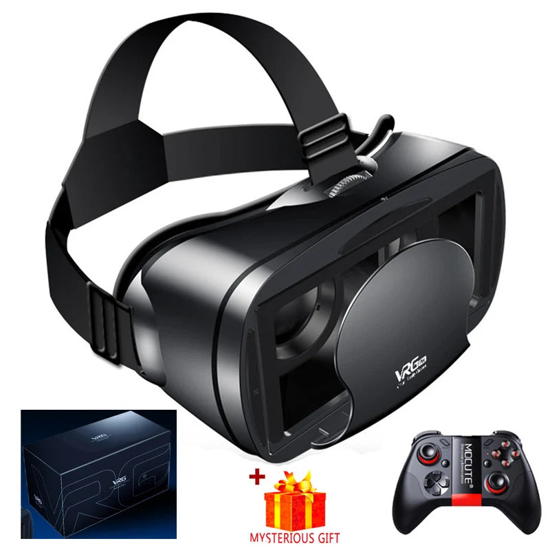 Casque de réalité virtuelle 3D VR, lunettes intelligentes, casque pour Smartphones, téléphone portable, objectifs de 7 pouces, jumelles avec contrôleurs