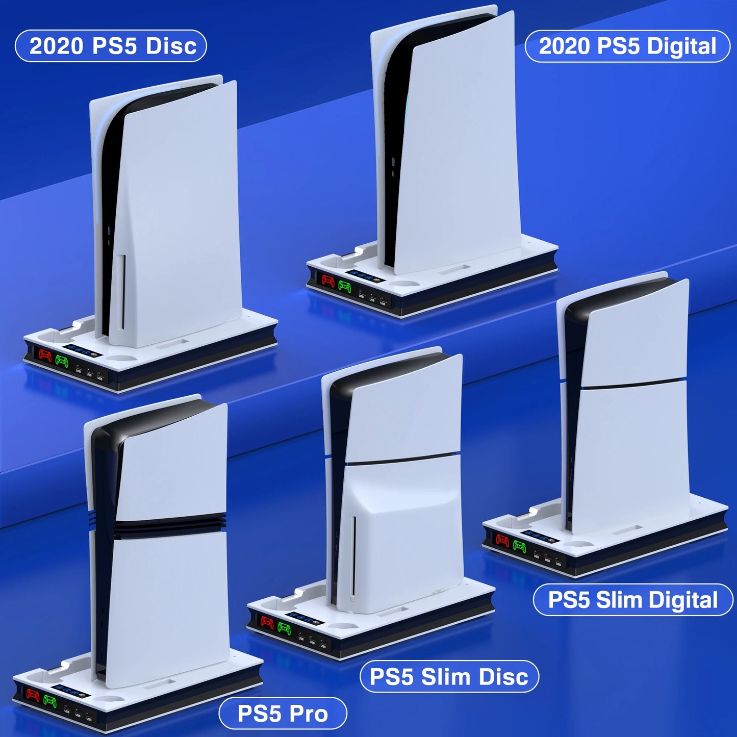 Support de refroidissement Vertical pour chargeur de contrôleur, Station de charge mince pour PS5 Pro/ps5, station de chargement pour manette de jeu SONY Playstation5