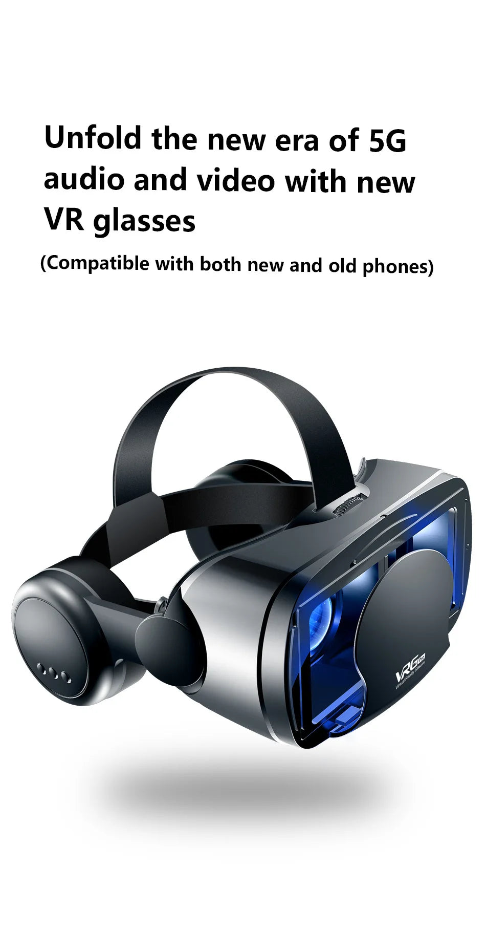 Casque de réalité virtuelle 3D VR, lunettes intelligentes, casque pour Smartphones, téléphone portable, objectifs de 7 pouces, jumelles avec contrôleurs