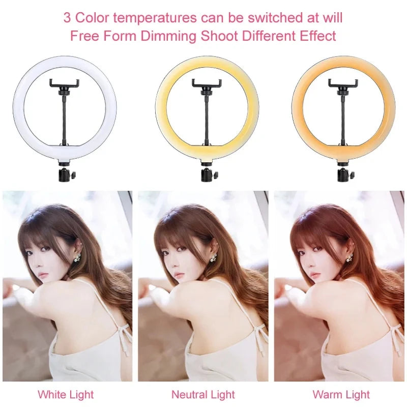 Ring Lights Three Color Temperature in10 inches 12inches and 14inches Set