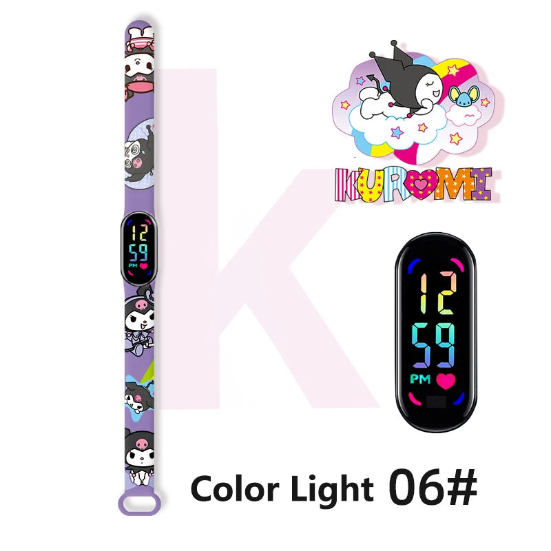 MINISO Kuromi Girls Watches for Kids Sport Wristband Touch Bracelet Waterproof Children Digital Watch Women Clock relogio montre