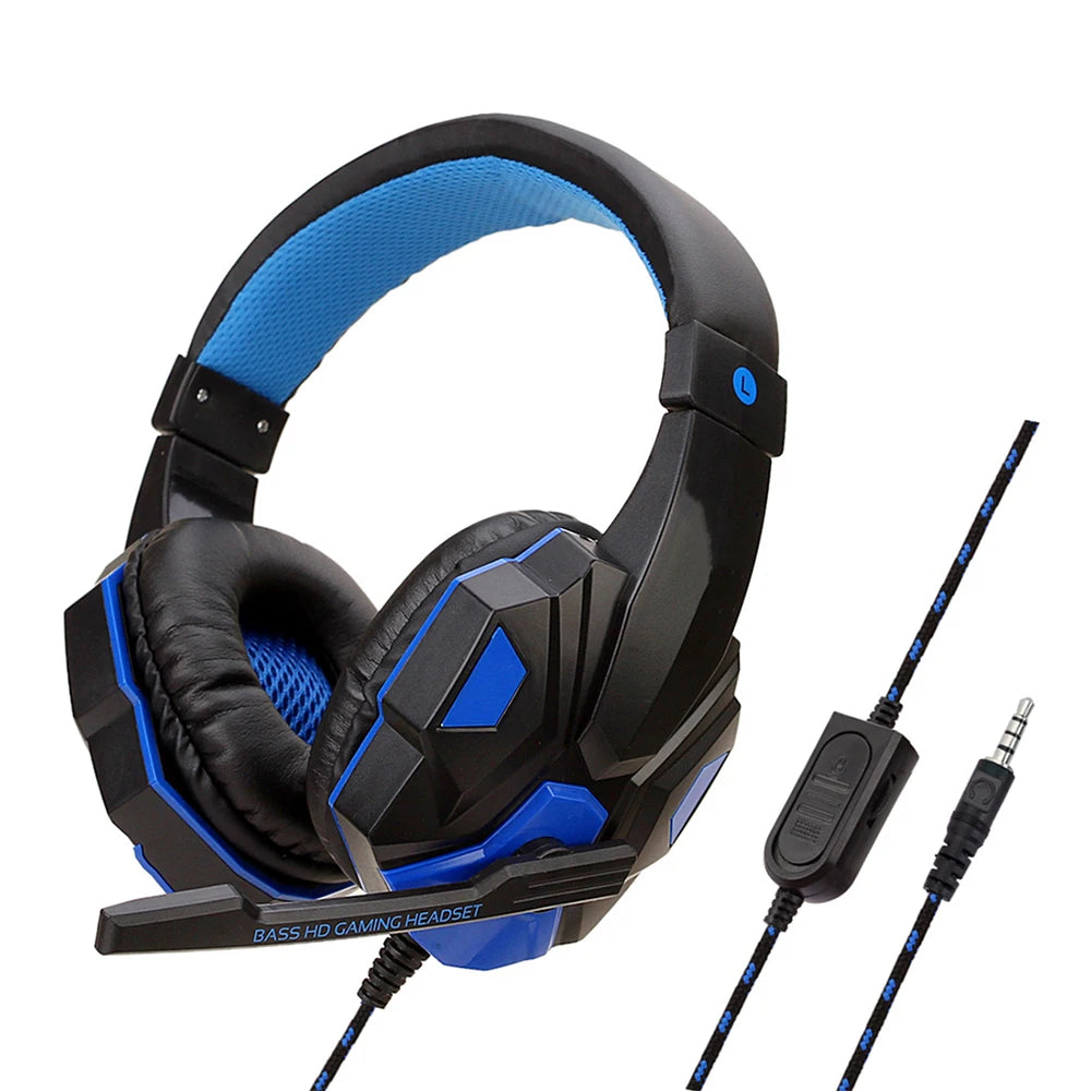 Gaming Headset Wired With Microphone For PC Computer PS4 PS5 Xbox Bass Foldable Earphone Headphone With Mic