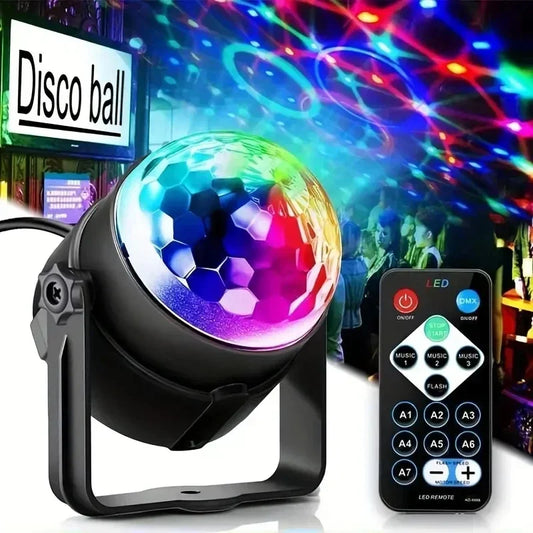 Lumière de scène LED rotative Chang, stroboscope boule DJ, télécommande, contrôle du son, voiture de danse magique, cadeau de Noël RVB, lampe de spectacle laser de club de fête