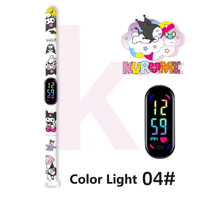 MINISO Kuromi Girls Watches for Kids Sport Wristband Touch Bracelet Waterproof Children Digital Watch Women Clock relogio montre