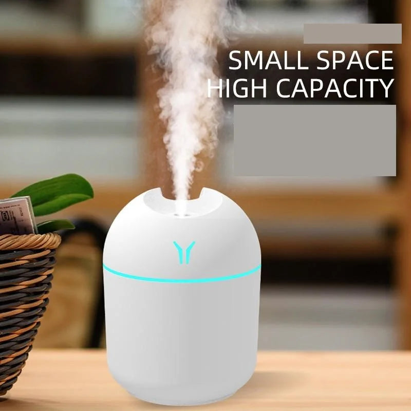 Mini humidificateur d'air USB, diffuseur d'huiles essentielles d'arôme pour la maison et la voiture, brumisateur muet à ultrasons, lampe de document LED, 250ml