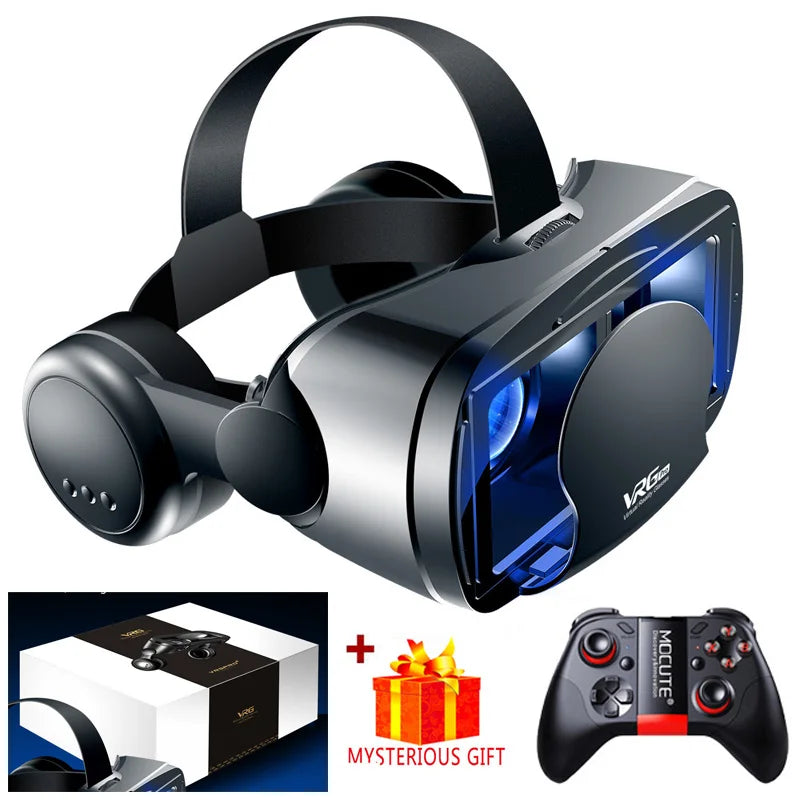 Casque de réalité virtuelle 3D VR, lunettes intelligentes, casque pour Smartphones, téléphone portable, objectifs de 7 pouces, jumelles avec contrôleurs