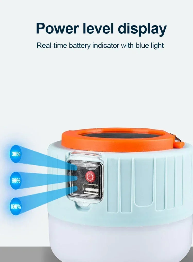 Lampe de camping solaire aste avec batterie externe, lanternes LED avec télécommande, étanche, lampe de poche extérieure, tente