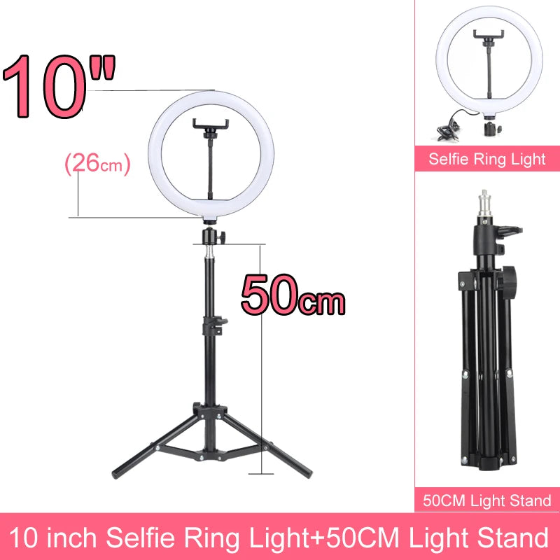 Ring Lights Three Color Temperature in10 inches 12inches and 14inches Set