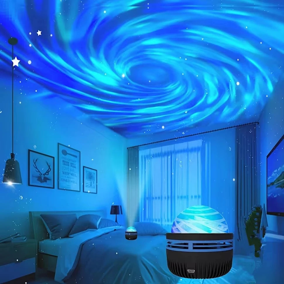 Projecteur d'étoiles et de galaxies, budgétaire de vagues d'eau et d'océan, veilleuse de chambre à coucher, décor de pièce avec des motifs de 7 couleurs, 1PC