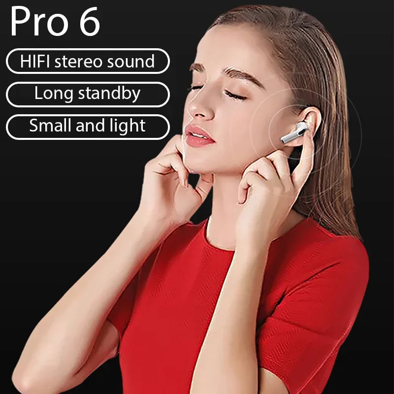 Pro 6 TWS Bluetooth écouteurs pour iPhone sans fil Bluetooth casque antibruit écouteurs avec micro Pro6 casque sans fil