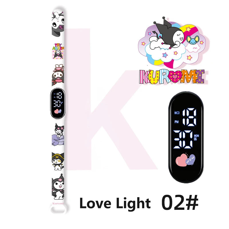 MINISO Kuromi Girls Watches for Kids Sport Wristband Touch Bracelet Waterproof Children Digital Watch Women Clock relogio montre