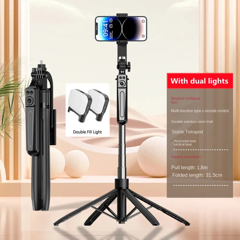 FANGTUOSI-Trépied Selfie Stick pour Smartphone, Stabilisateur de Déterminer, Télécommande Bluetooth, Visiteur Intelligent pour Tiktok, Nouveau, 180cm