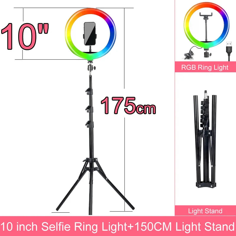 Ring Lights Three Color Temperature in10 inches 12inches and 14inches Set