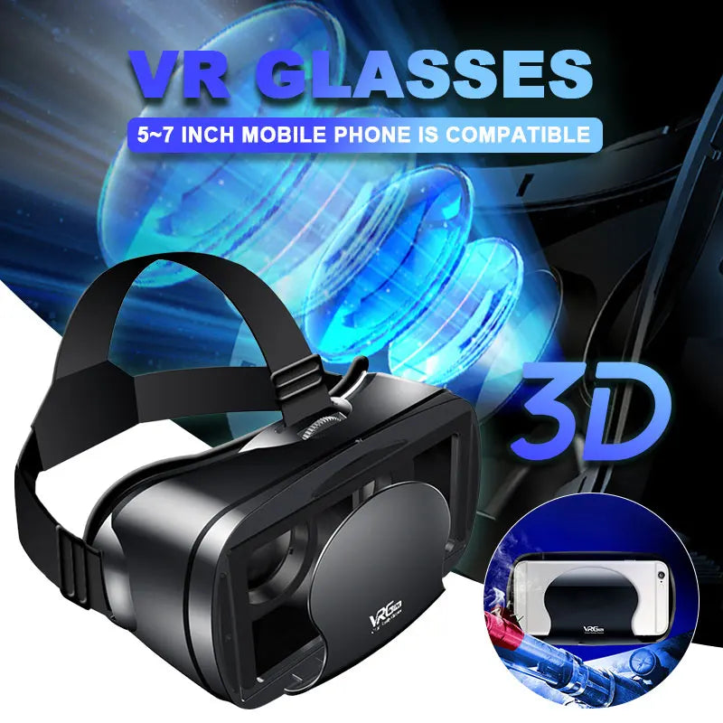 Casque de réalité virtuelle 3D VR, lunettes intelligentes, casque pour Smartphones, téléphone portable, objectifs de 7 pouces, jumelles avec contrôleurs