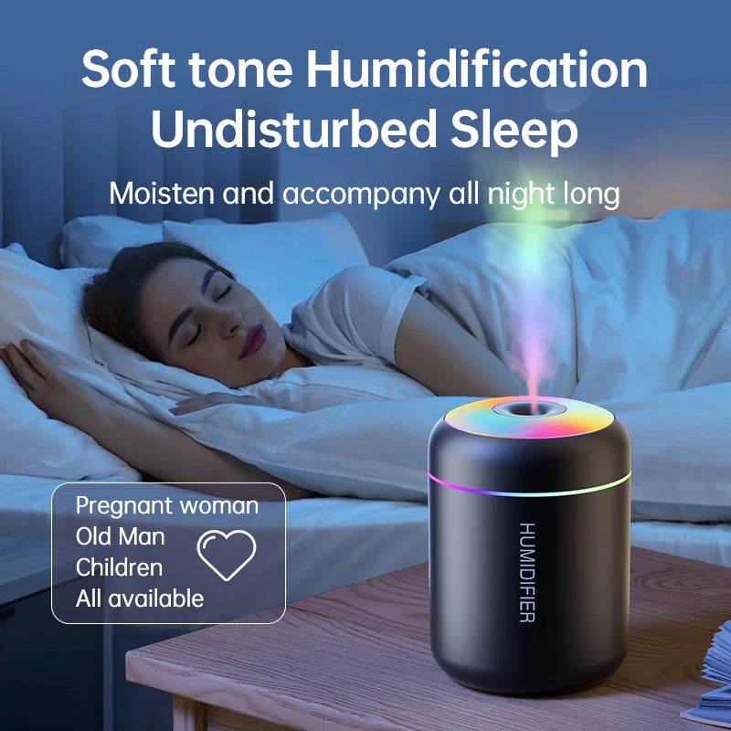 Mini humidificateur d'air électrique USB 180ML, diffuseur d'arôme, purificateur d'huile essentielle, brumisateur d'aromathérapie, lumières pour voiture, maison, chambre à coucher