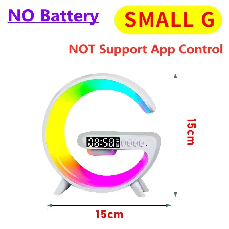 Support de chargeur sans fil multifonction, lumière RVB, réveil, haut-parleur, iPhone, Samsung, Xiaomi Mini, charge rapide, station S6