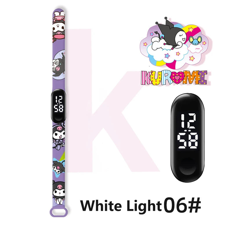 MINISO Kuromi Girls Watches for Kids Sport Wristband Touch Bracelet Waterproof Children Digital Watch Women Clock relogio montre