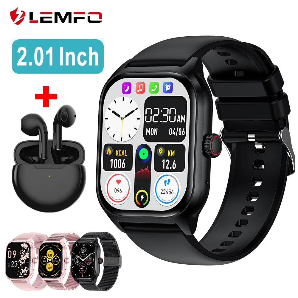 LEMFO Montre intelligente LT10 pour Android appel Bluetooth cadran tactile 2024 musique suivi de la condition physique montres de sport cadeau 2024