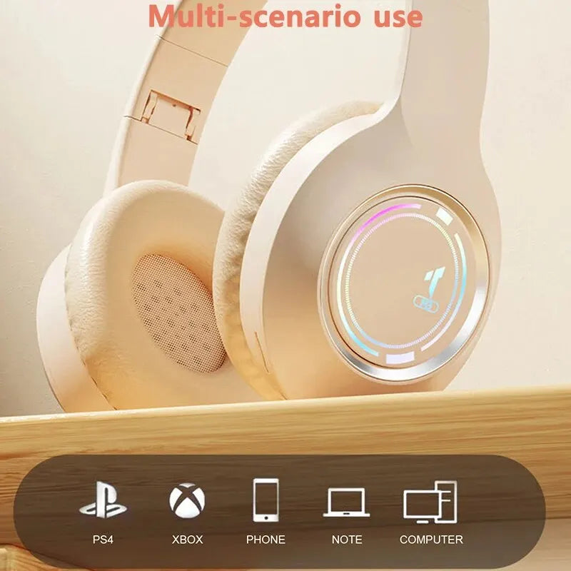 M3 émettant de la lumière Bluetooth casque pliant LED carte sans fil casque TYPE-C charge multi-scène utilisation jeu bureau