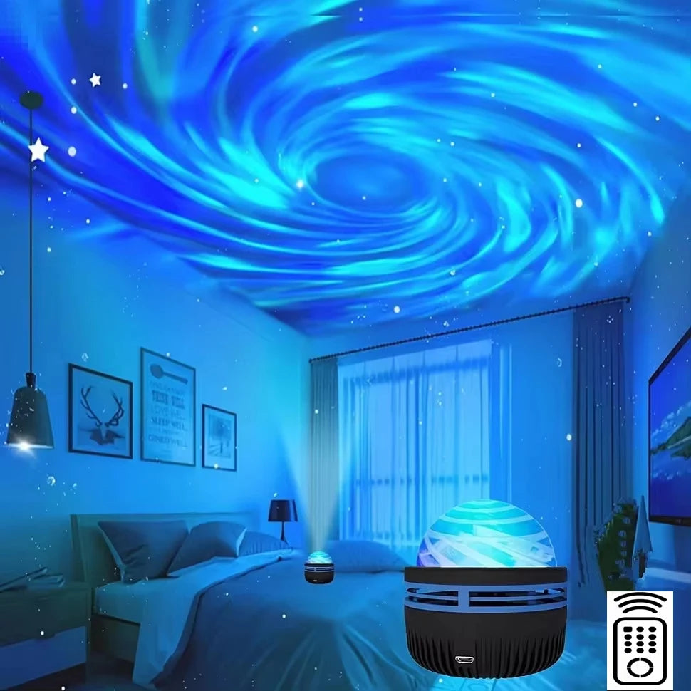 Projecteur d'étoiles et de galaxies, budgétaire de vagues d'eau et d'océan, veilleuse de chambre à coucher, décor de pièce avec des motifs de 7 couleurs, 1PC