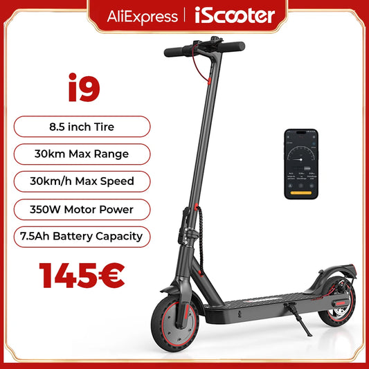 Scooter i9 Scooter électrique 350W Scooter pour adultes 7.5Ah 30 km/h pliable E scooter 8.5 pouces nid d'abeille pneu plus court électrique