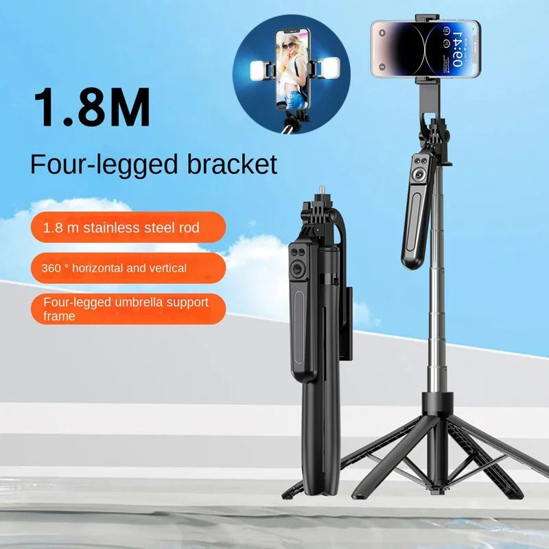 FANGTUOSI-Trépied Selfie Stick pour Smartphone, Stabilisateur de Déterminer, Télécommande Bluetooth, Visiteur Intelligent pour Tiktok, Nouveau, 180cm