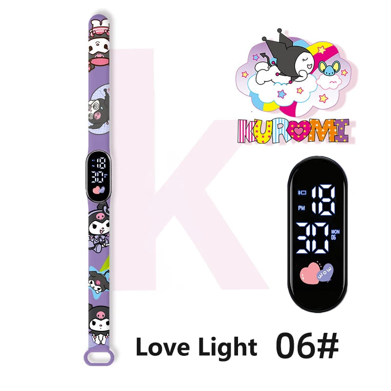 MINISO Kuromi Girls Watches for Kids Sport Wristband Touch Bracelet Waterproof Children Digital Watch Women Clock relogio montre