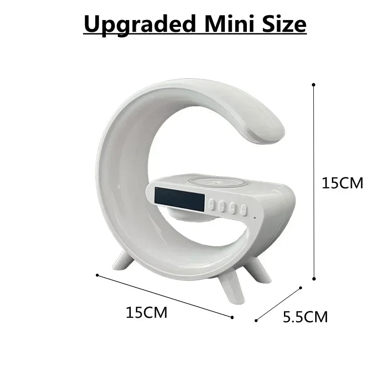 Support de chargeur sans fil multifonction, lumière RVB, réveil, haut-parleur, iPhone, Samsung, Xiaomi Mini, charge rapide, station S6