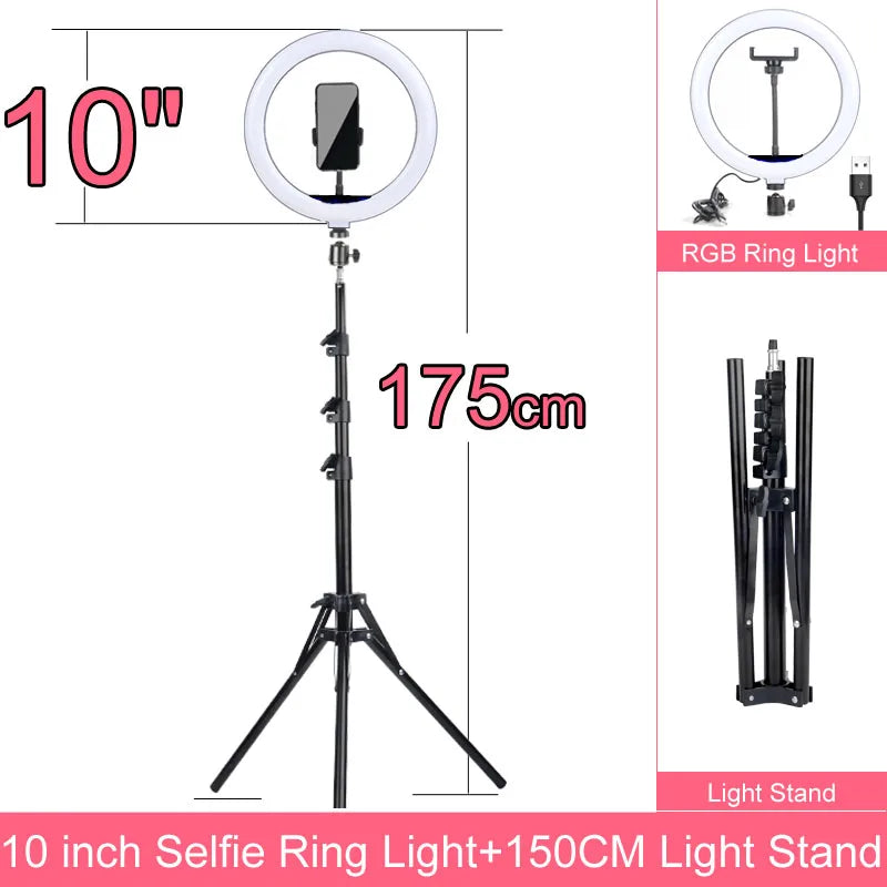 Ring Lights Three Color Temperature in10 inches 12inches and 14inches Set