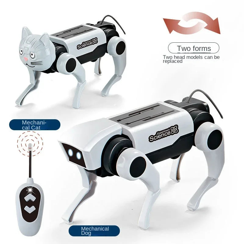 Robot Rc télécommandé pour enfants, jouet mécanique pour chien, enseignement scientifique, modèle d'assemblage, ensemble électrique, jouets pour garçons, cadeau pour enfants