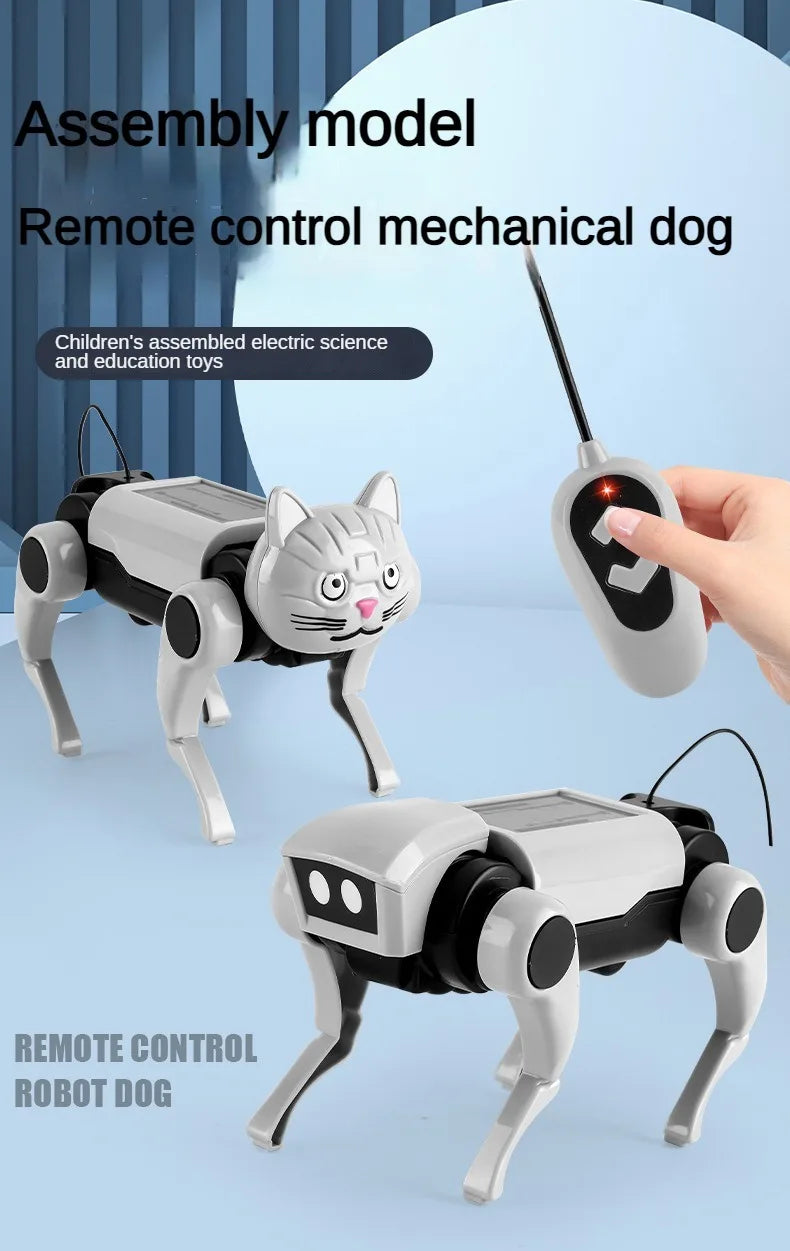 Robot Rc télécommandé pour enfants, jouet mécanique pour chien, enseignement scientifique, modèle d'assemblage, ensemble électrique, jouets pour garçons, cadeau pour enfants