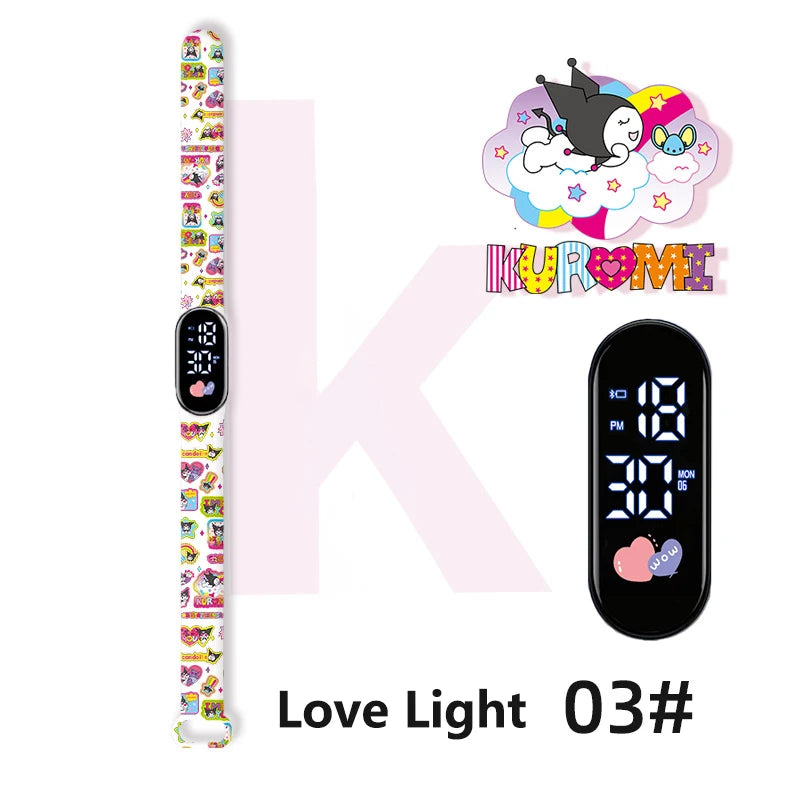 MINISO Kuromi Girls Watches for Kids Sport Wristband Touch Bracelet Waterproof Children Digital Watch Women Clock relogio montre