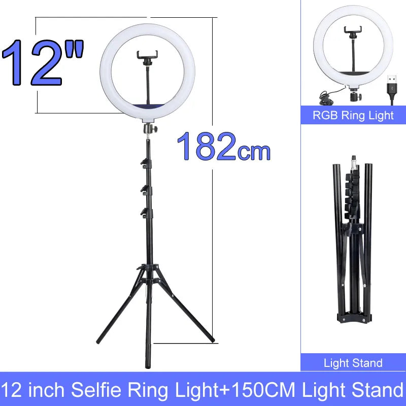 Ring Lights Three Color Temperature in10 inches 12inches and 14inches Set