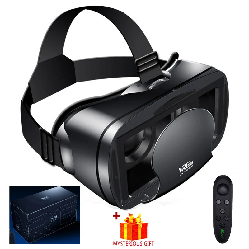 Casque de réalité virtuelle 3D VR, lunettes intelligentes, casque pour Smartphones, téléphone portable, objectifs de 7 pouces, jumelles avec contrôleurs