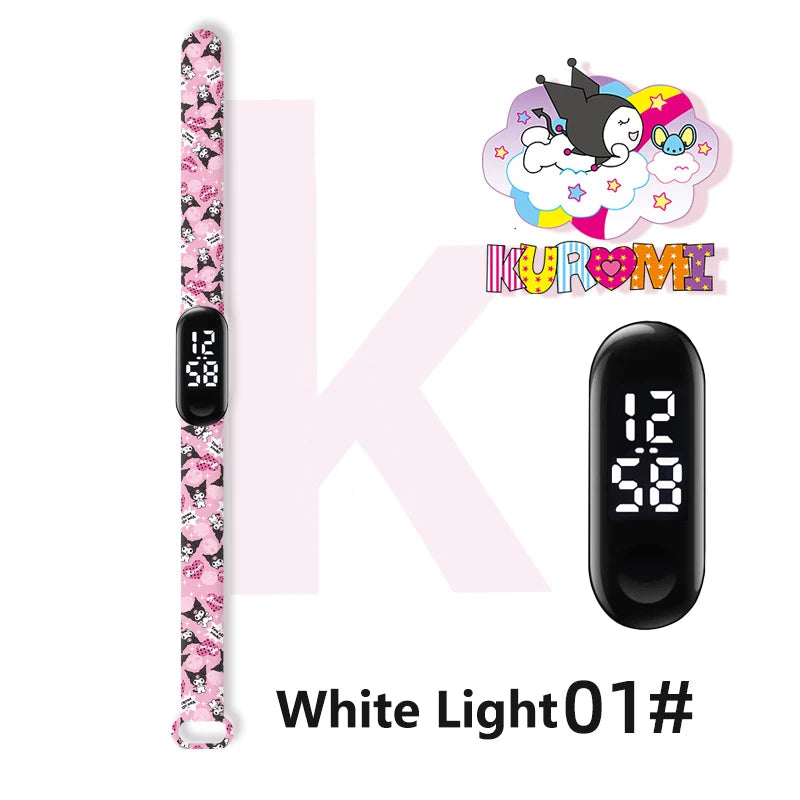 MINISO Kuromi Girls Watches for Kids Sport Wristband Touch Bracelet Waterproof Children Digital Watch Women Clock relogio montre