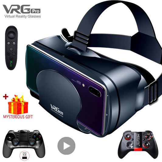 Casque de réalité virtuelle 3D VR, lunettes intelligentes, casque pour Smartphones, téléphone portable, objectifs de 7 pouces, jumelles avec contrôleurs