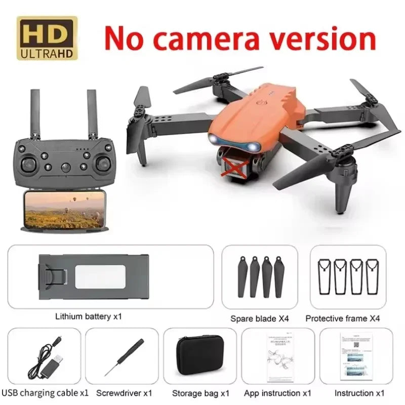 E99 Pro RC Drone pliable 8K HD double caméra photographie aérienne quadrirotor flux optique positionnement maintien d'altitude Drone jouets cadeau