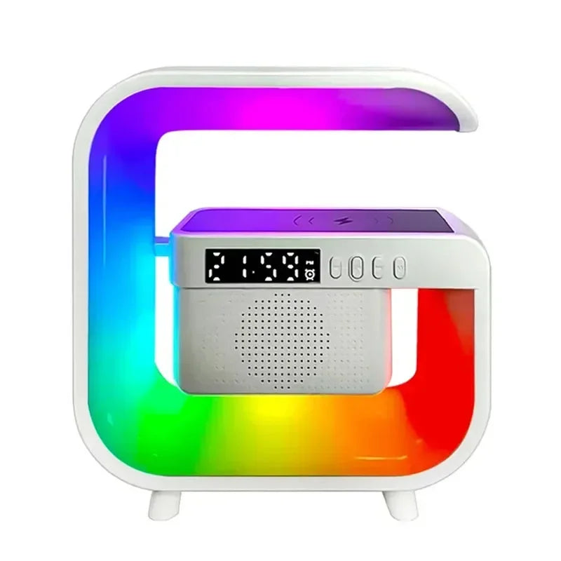 Support de chargeur sans fil multifonction Bluetooth 5.0, haut-parleur FM TF RGB, veilleuse, Station de charge rapide pour iPhone Samsung Xiaomi