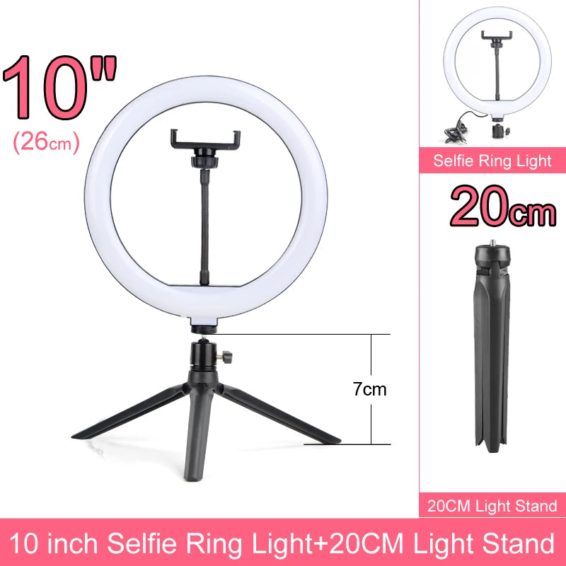 Ring Lights Three Color Temperature in10 inches 12inches and 14inches Set