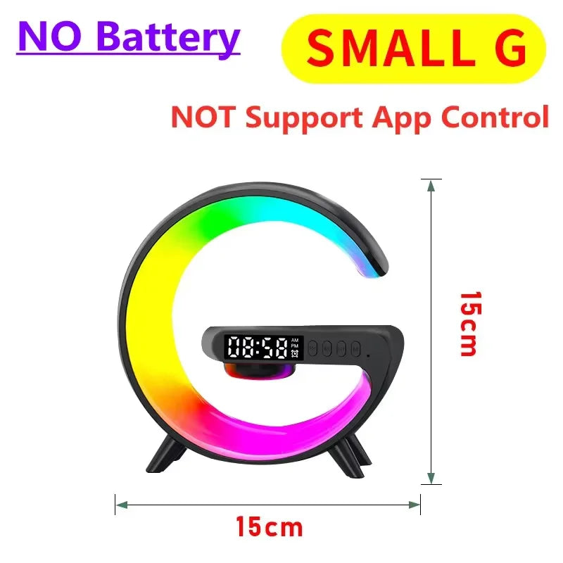 Support de chargeur sans fil multifonction, lumière RVB, réveil, haut-parleur, iPhone, Samsung, Xiaomi Mini, charge rapide, station S6