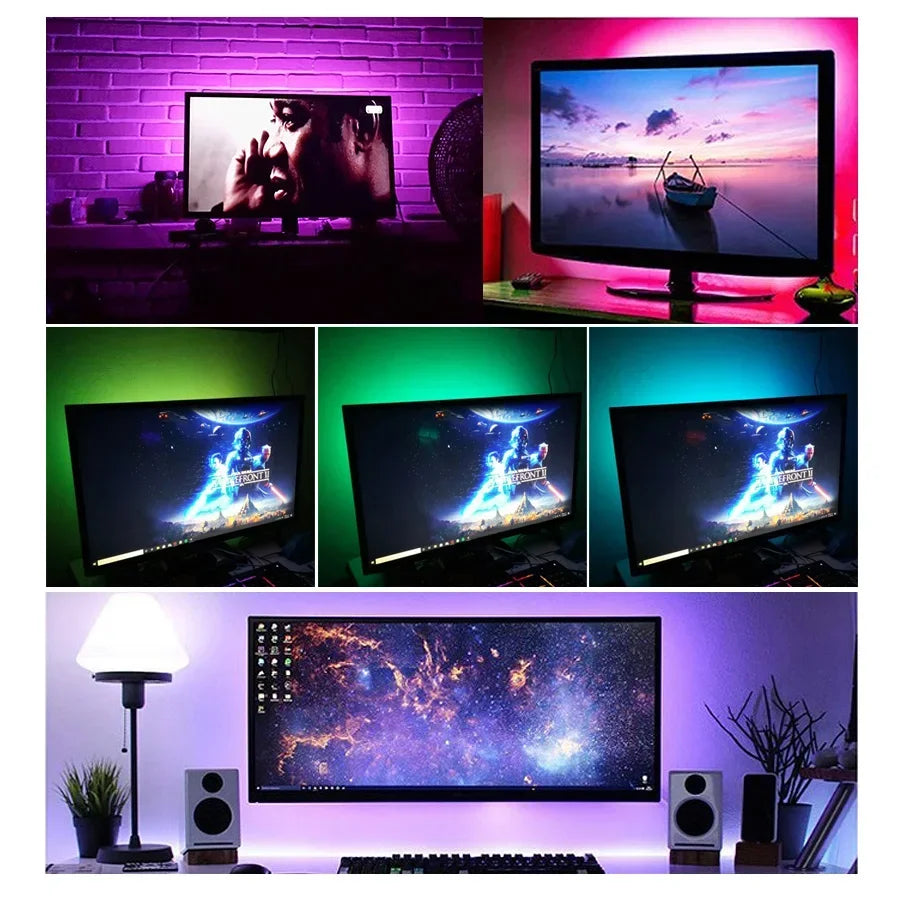 Led Tape 5V 5050 Usb Rgb Led Strip Light For Room Tv Smart Bluetooth Led Backlight 5M 10 Meter Ice String Led Wall Room Decor