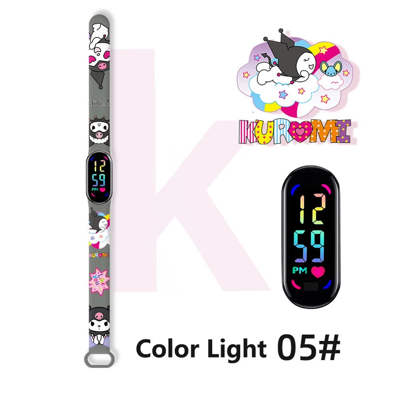 MINISO Kuromi Girls Watches for Kids Sport Wristband Touch Bracelet Waterproof Children Digital Watch Women Clock relogio montre