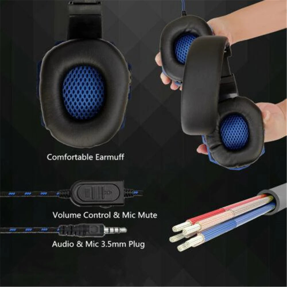 Gaming Headset Wired With Microphone For PC Computer PS4 PS5 Xbox Bass Foldable Earphone Headphone With Mic