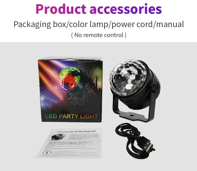 Lumière de scène LED rotative Chang, stroboscope boule DJ, télécommande, contrôle du son, voiture de danse magique, cadeau de Noël RVB, lampe de spectacle laser de club de fête