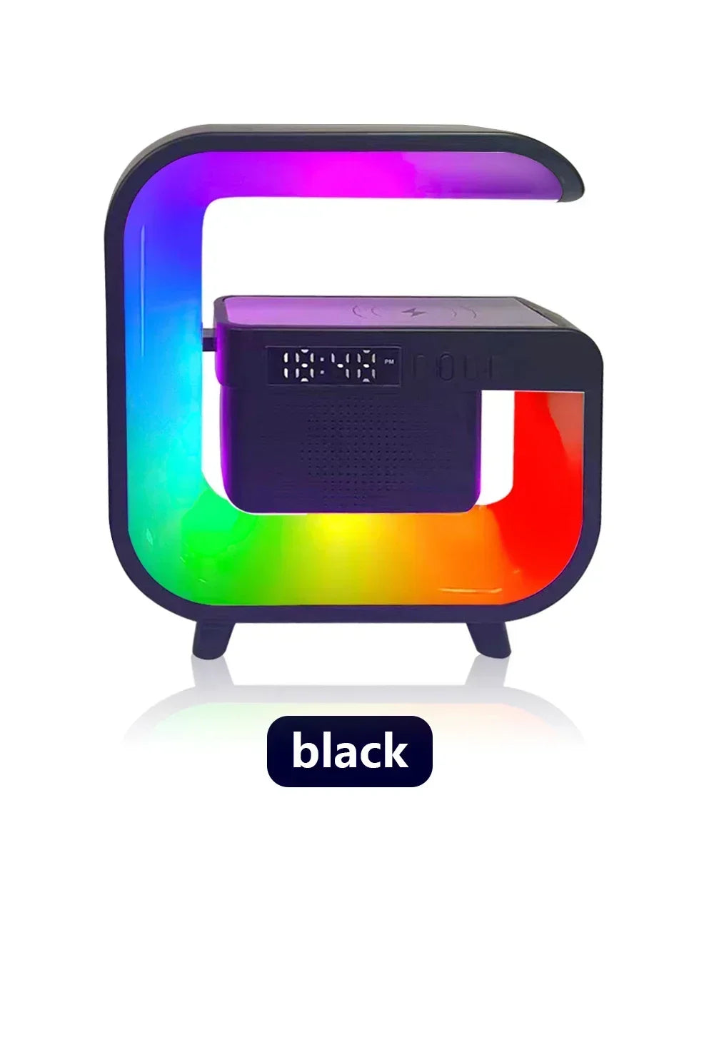 Support de chargeur sans fil multifonction Bluetooth 5.0, haut-parleur FM TF RGB, veilleuse, Station de charge rapide pour iPhone Samsung Xiaomi