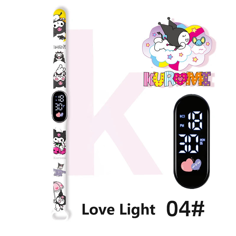 MINISO Kuromi Girls Watches for Kids Sport Wristband Touch Bracelet Waterproof Children Digital Watch Women Clock relogio montre