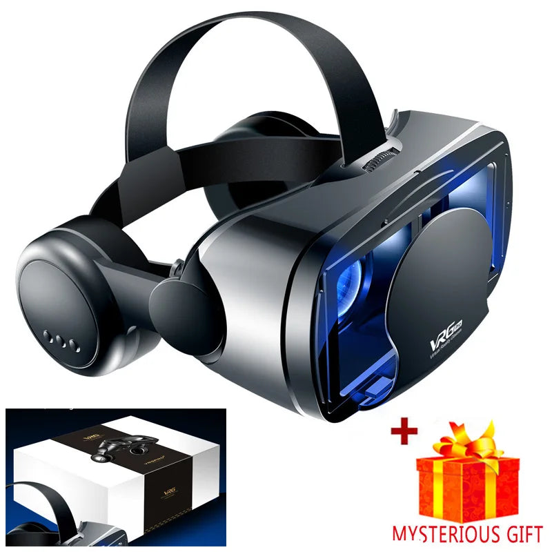 Casque de réalité virtuelle 3D VR, lunettes intelligentes, casque pour Smartphones, téléphone portable, objectifs de 7 pouces, jumelles avec contrôleurs