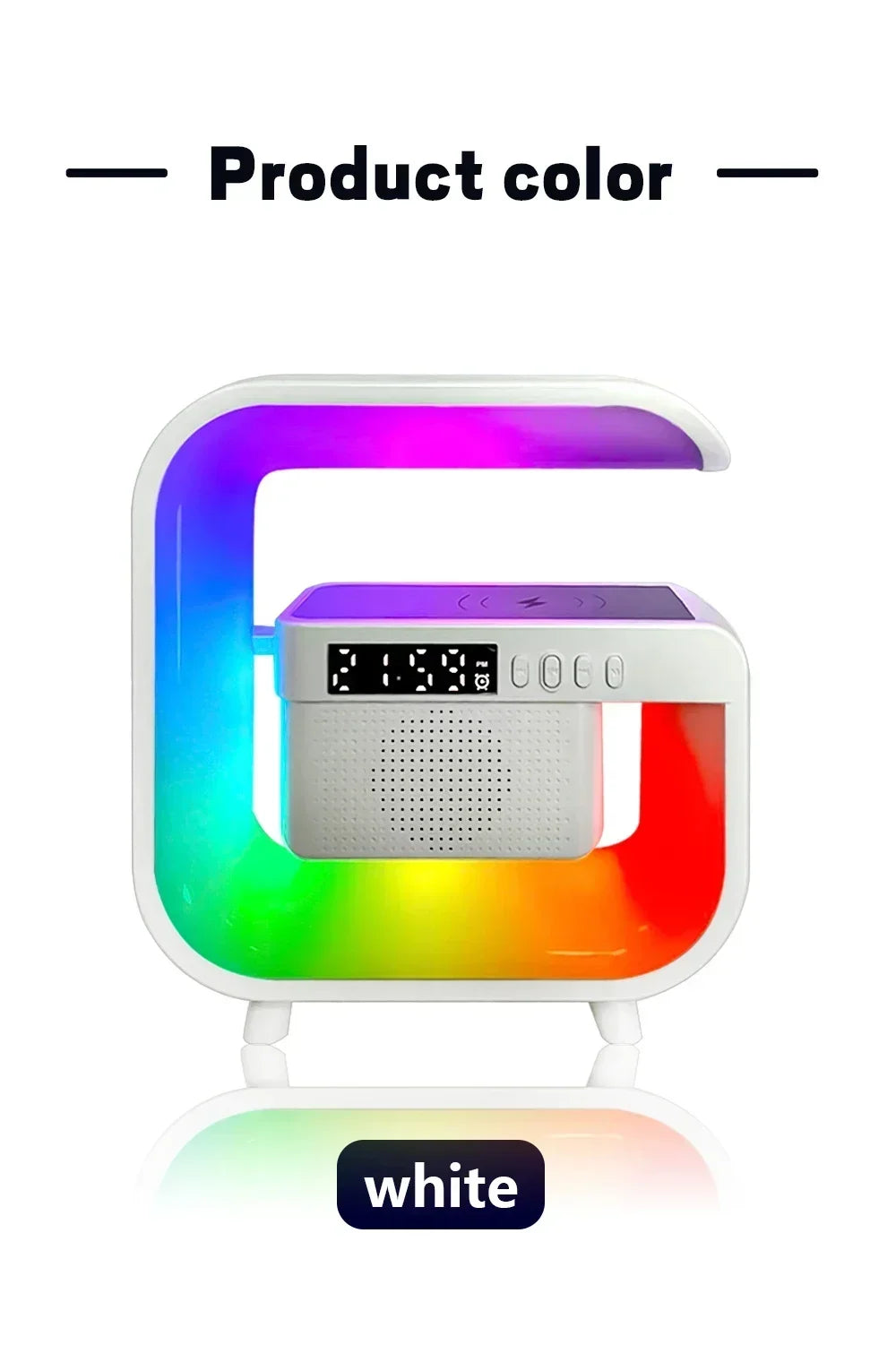 Support de chargeur sans fil multifonction Bluetooth 5.0, haut-parleur FM TF RGB, veilleuse, Station de charge rapide pour iPhone Samsung Xiaomi