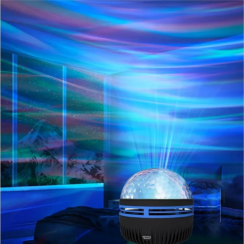 Projecteur d'étoiles et de galaxies, budgétaire de vagues d'eau et d'océan, veilleuse de chambre à coucher, décor de pièce avec des motifs de 7 couleurs, 1PC